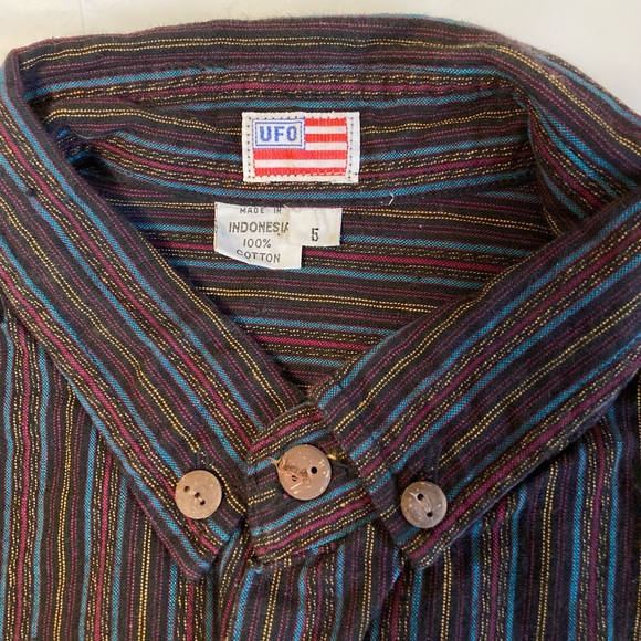 UFO Woven Striped Long-sleeved Shirt - Picture 4 of 6